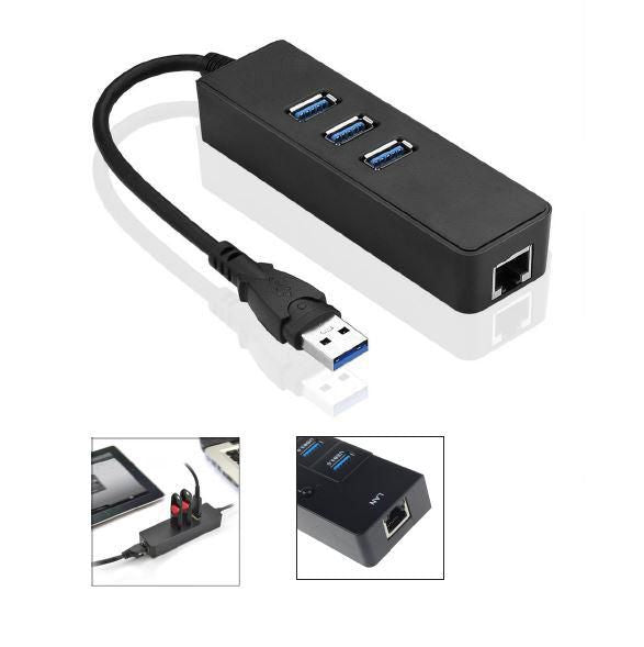MicroConnect USB 3.2 hub med Gigabit Ethernet
